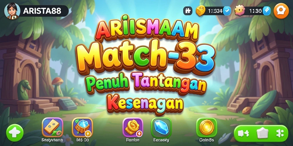 Screenshot ARISTA88 menampilkan gameplay seru Match-3.