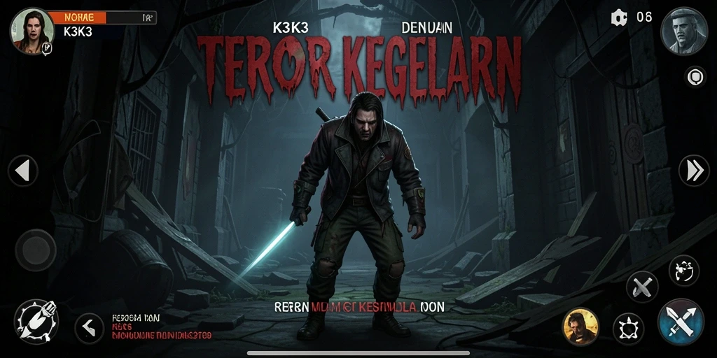 Gameplay K3K3 yang penuh ketegangan dan kengerian.