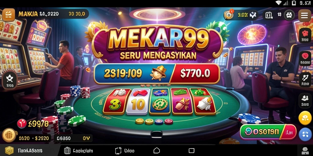 Screenshot gameplay MEKAR99 menampilkan keseruan permainan Kasino yang memikat.