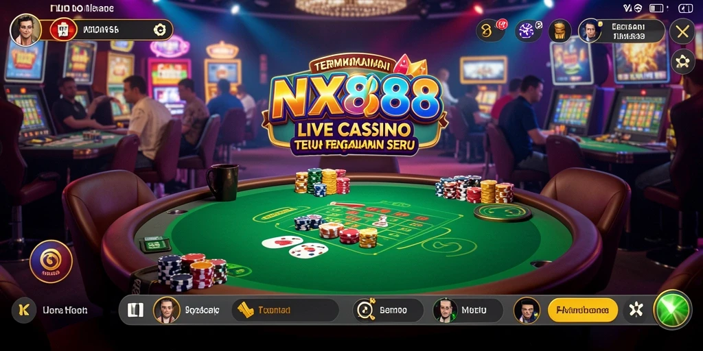 Tampilan langsung dealer profesional dalam permainan Live Casino NX888.