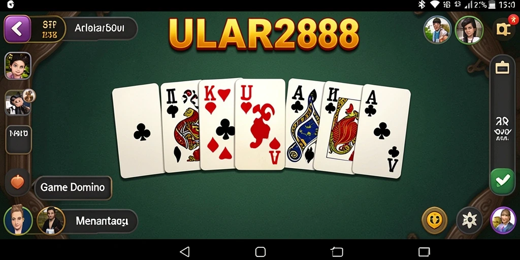 Tampilan gameplay seru dalam ULAR288, menampilkan strategi Domino.