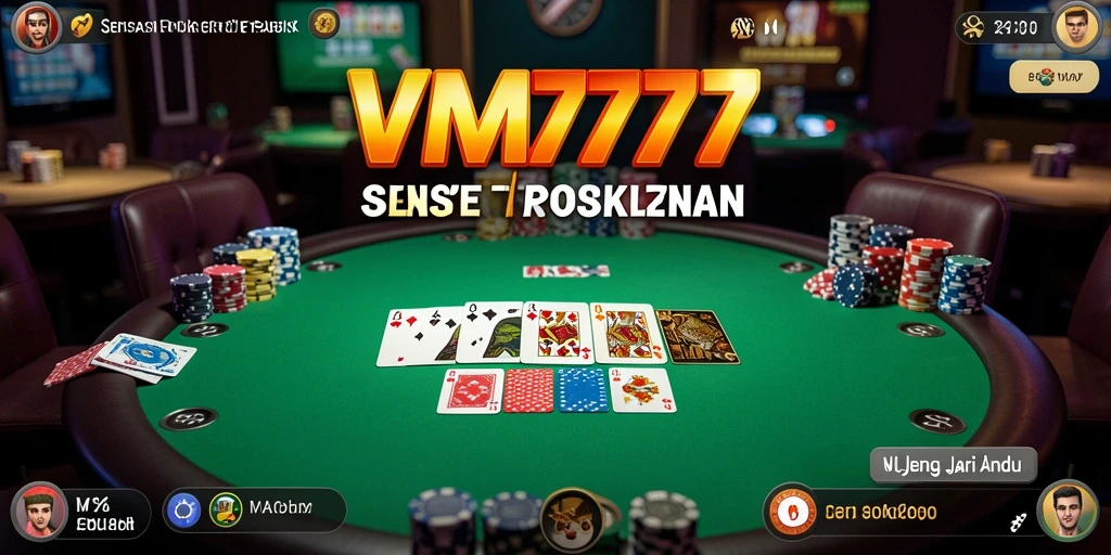 Tangkapan layar gameplay VM777 menampilkan aksi mendebarkan saat bermain Poker.